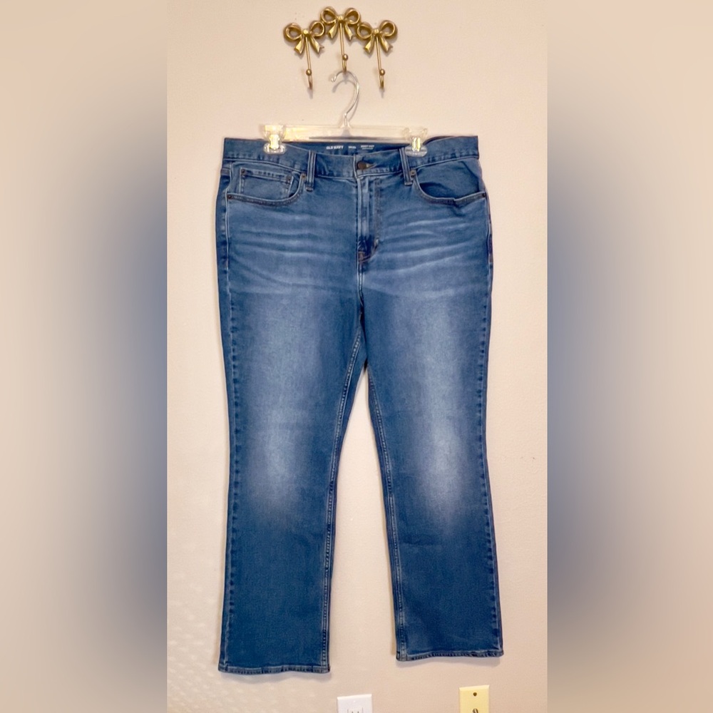 Old Navy Men’s Blue Relaxed Jeans with Natural Fading 36”x32”